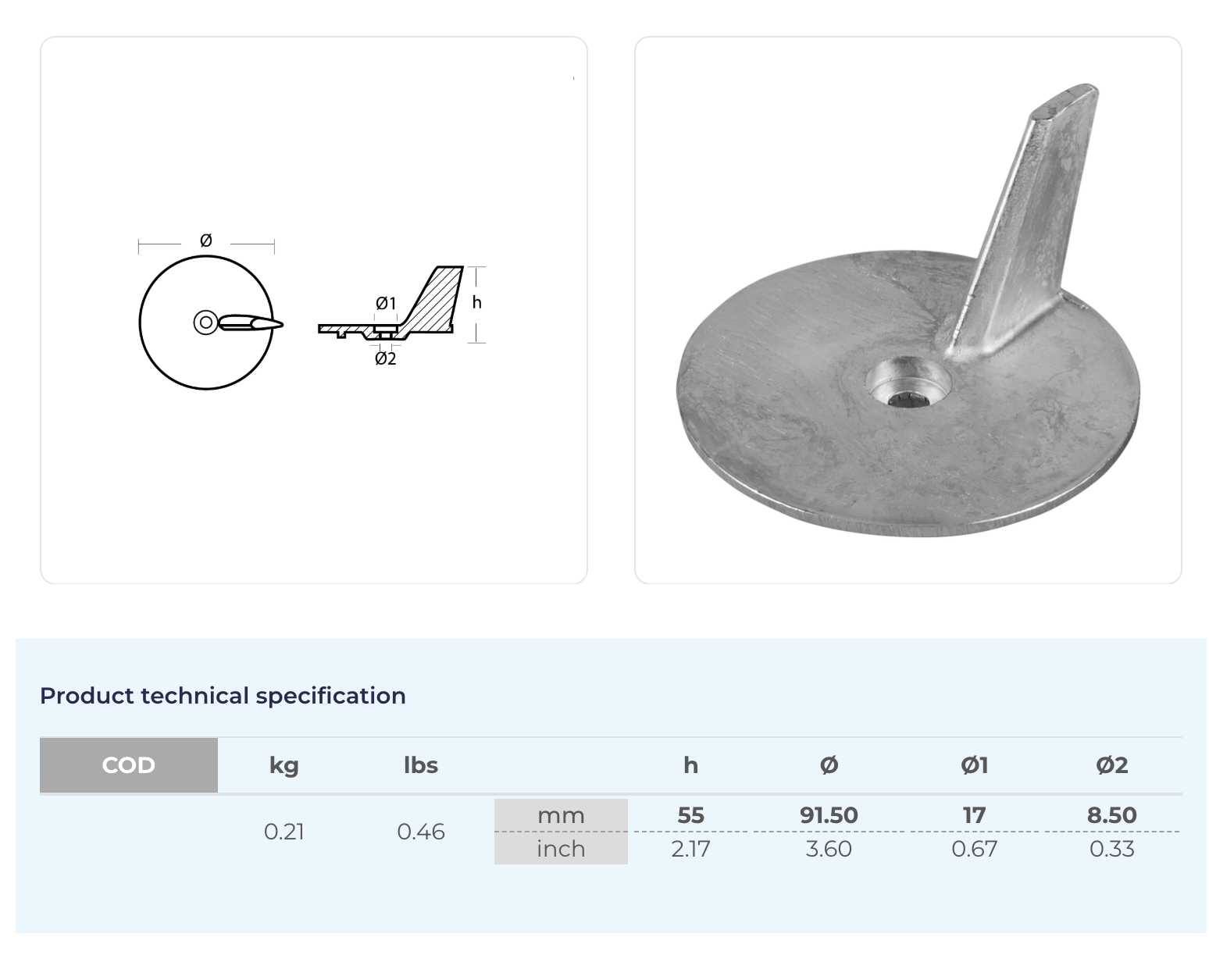 Magnesiumanod Yamaha 20-50hk