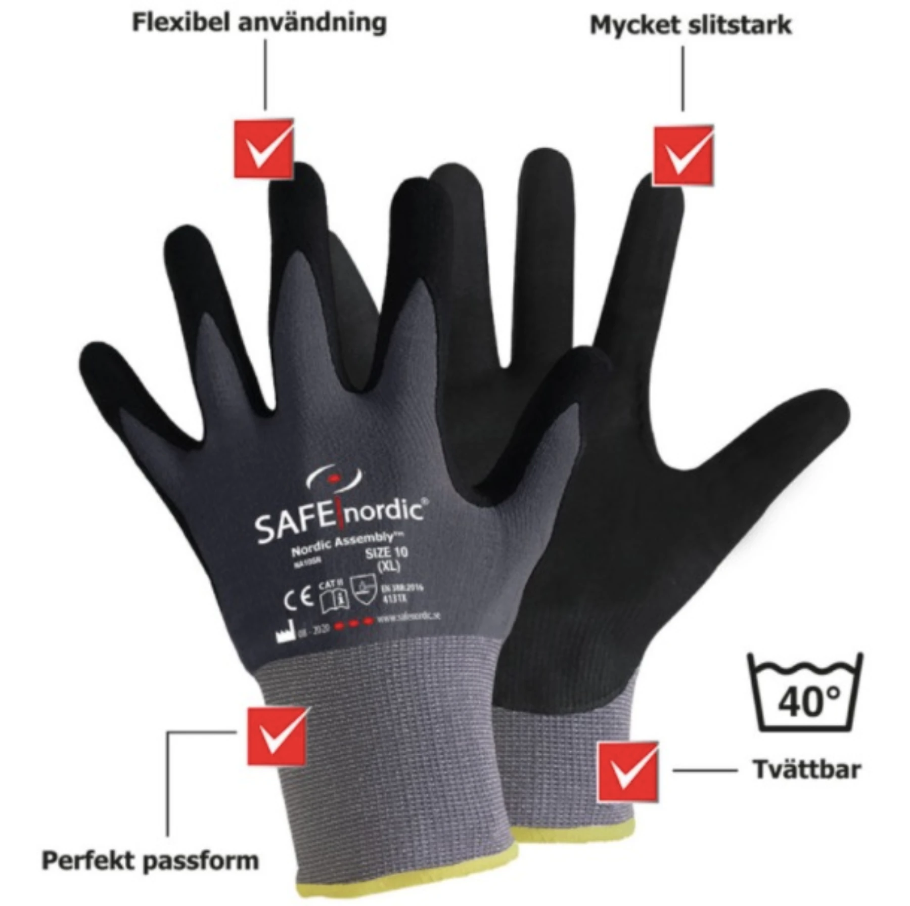 Arbetshandske Nordic Assembly Strl 8