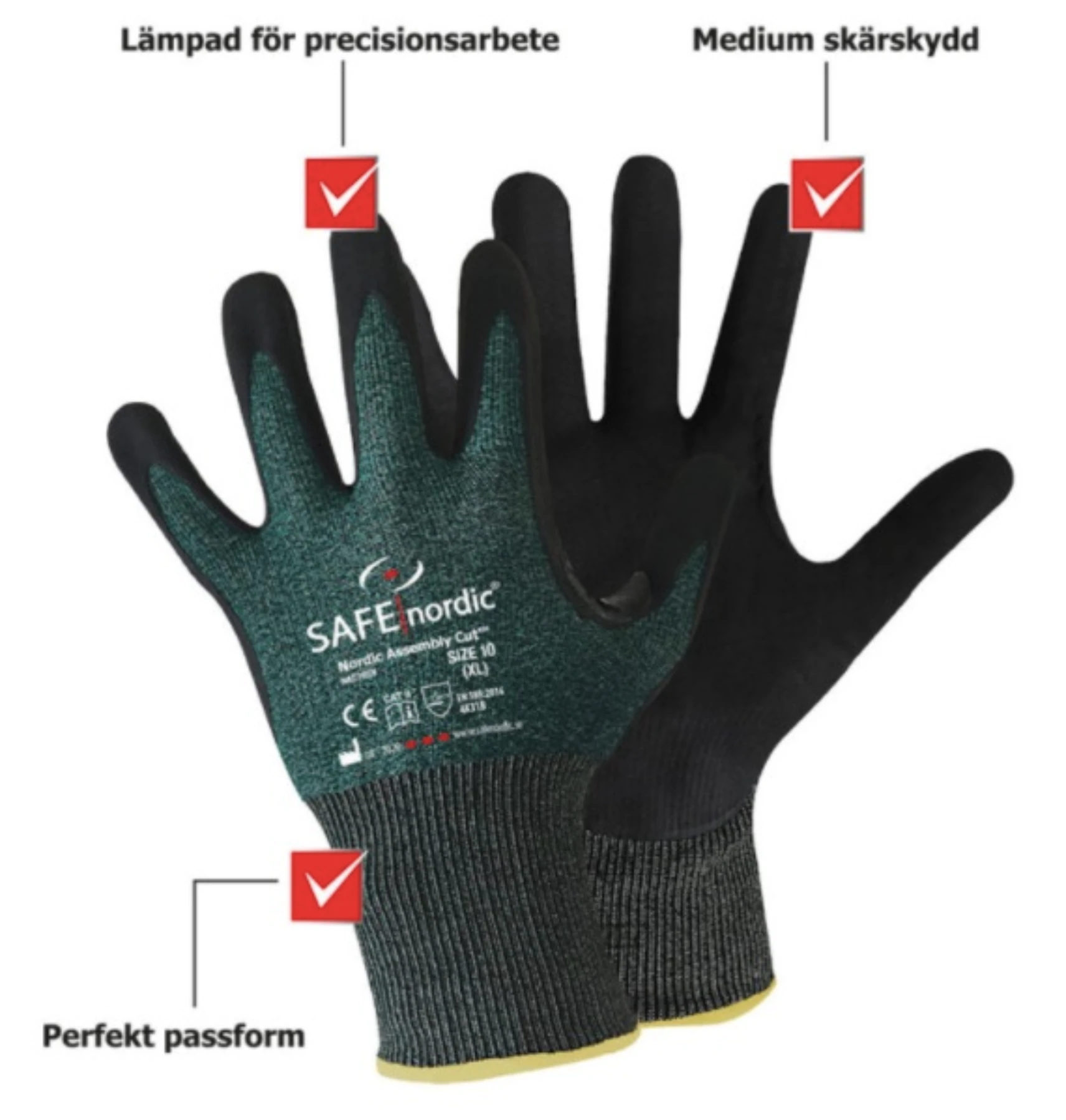 Skärskyddshandske Nordic Assembly Cut Strl 10