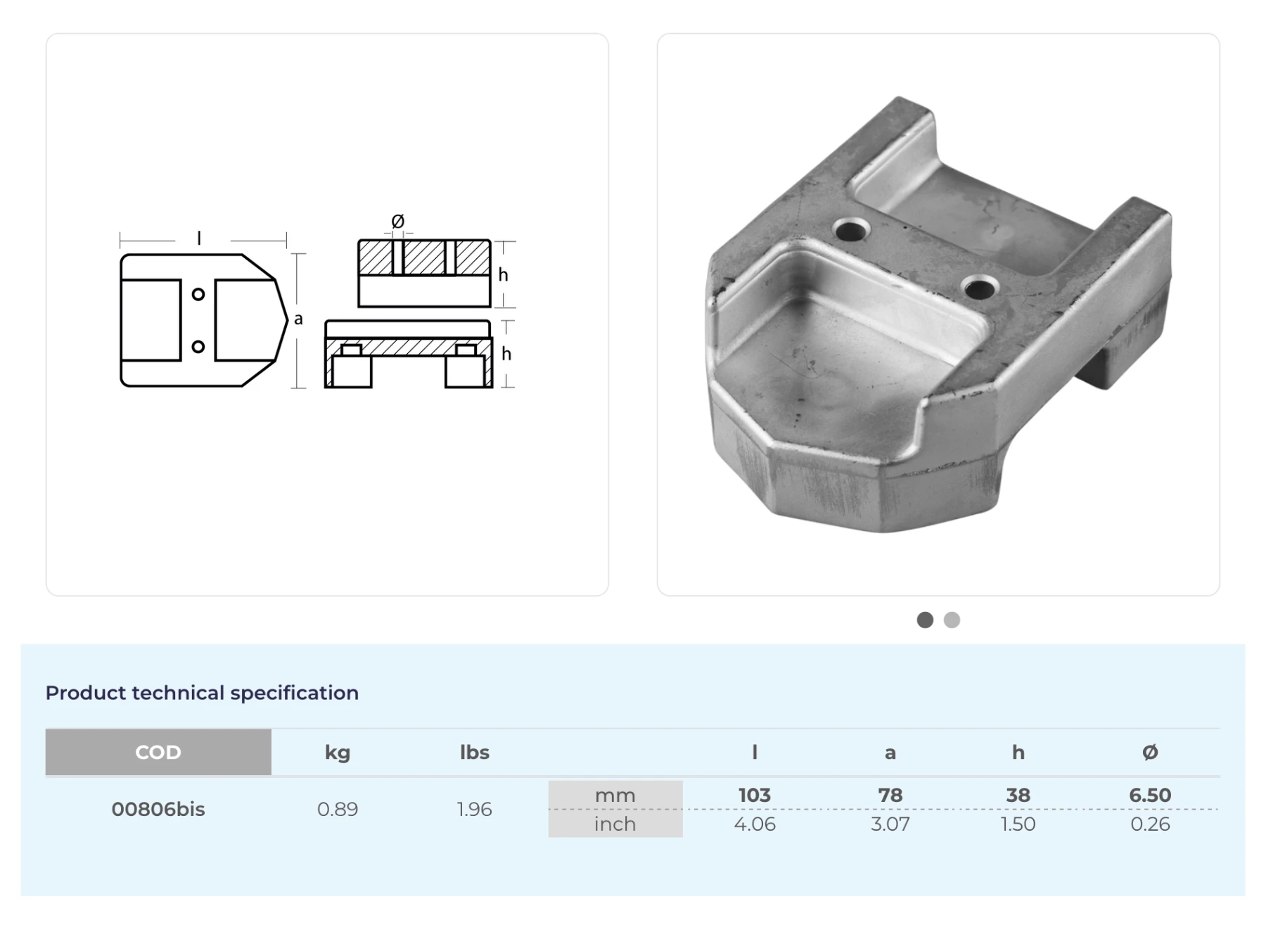 Anod till Mercruiser Alpha One drev i zink