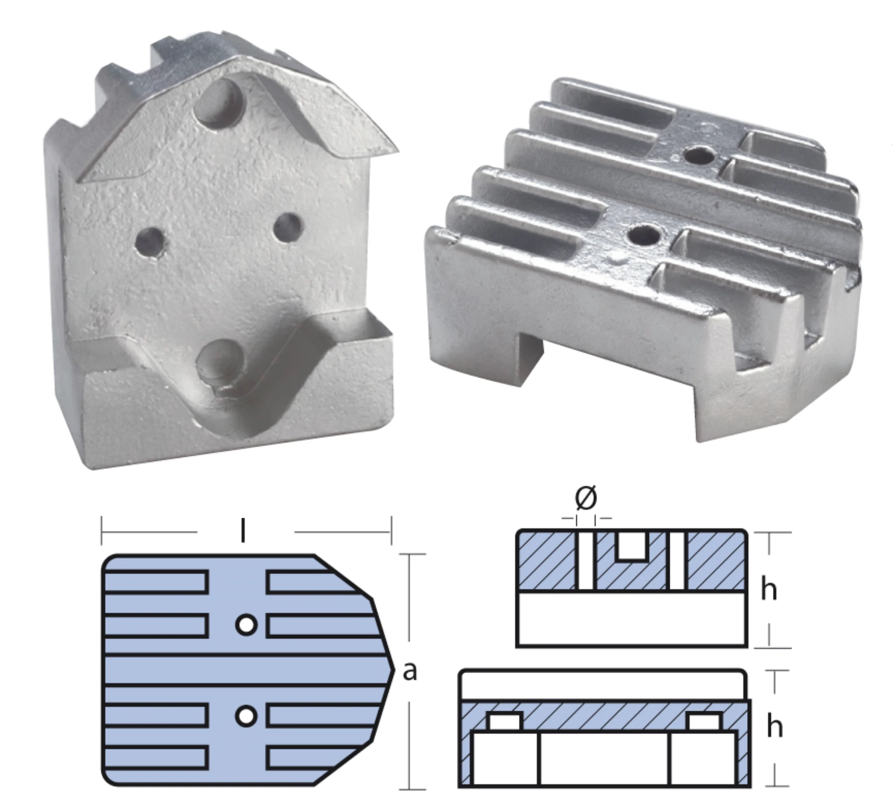 Anod till Mercruiser Alpha One drev i magnesium