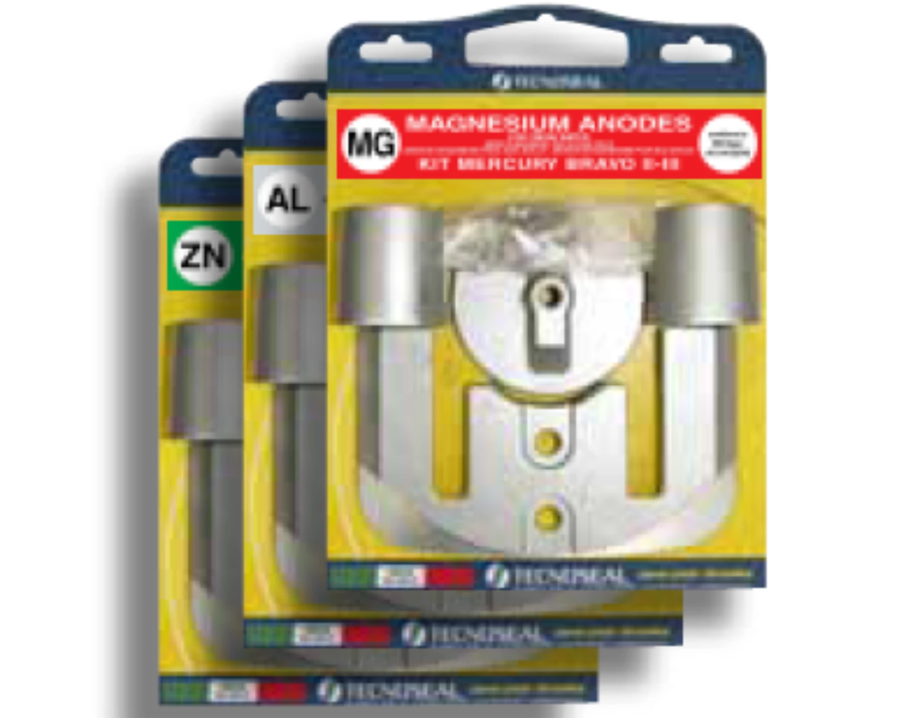 Anodsats för Bravo 2 och 3 (före 2003). Aluminium